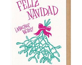 Feliz Navidad Muchos Besos Tarjetas de felicitación