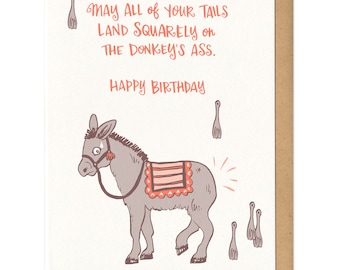 Donkey's Ass Birthday Greeting Card