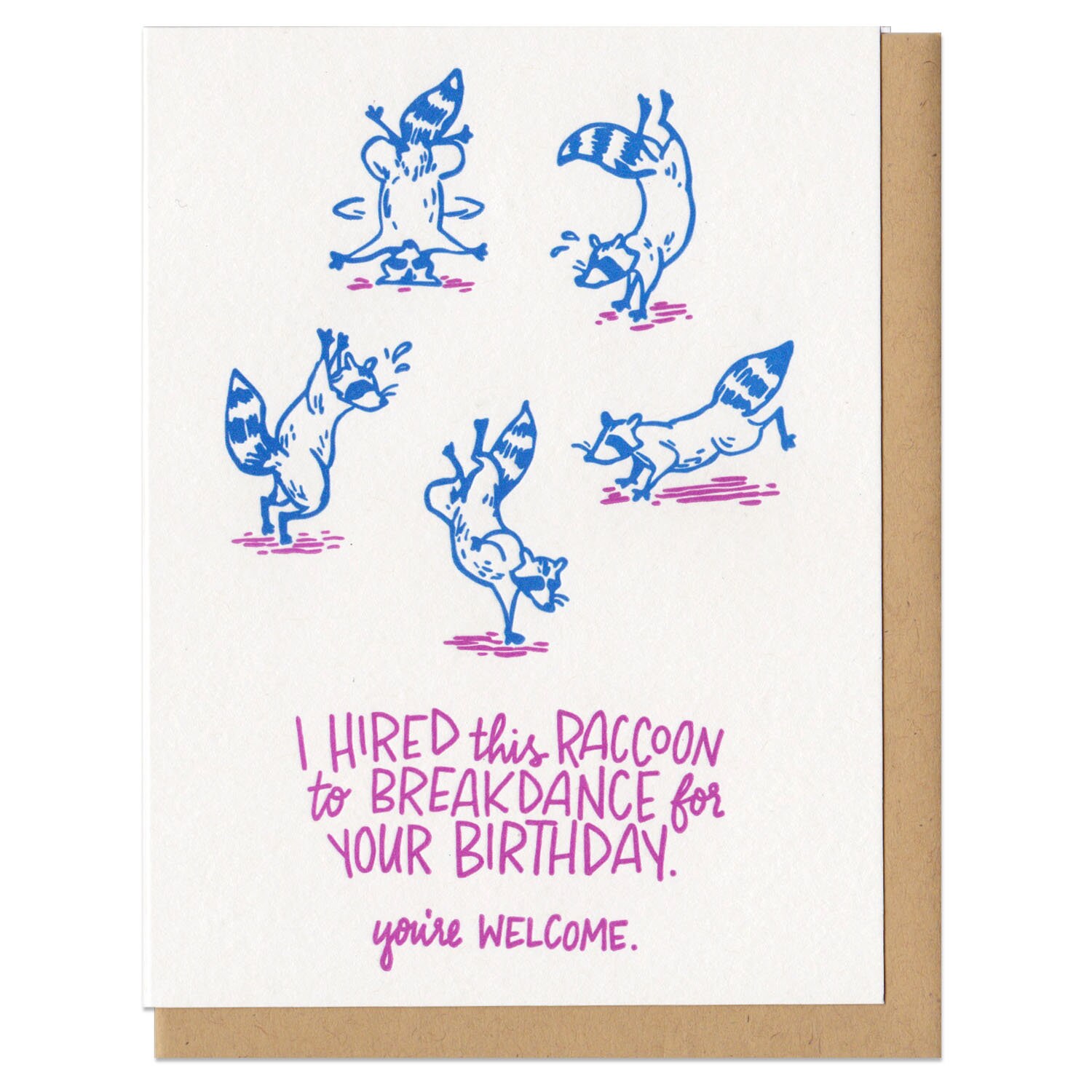 Breakdancing Raccoon Birthday Greeting Card | Etsy