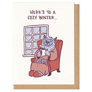 Cozy Winter Yeti Christmas Greeting Card