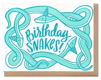 Cartão de Aniversário Snakes!