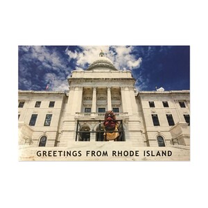 Cartão Postal Big Nazo em frente à State House Providence