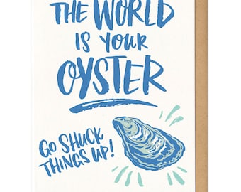 Tarjeta de felicitación El mundo es tu ostra