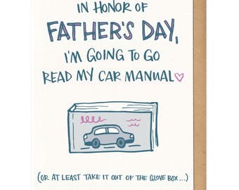Manual del coche Tarjeta de felicitación del Día del Padre