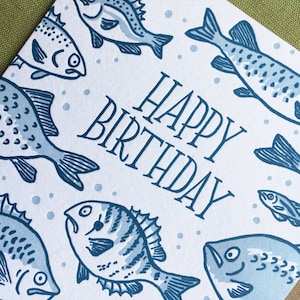 Carte de vœux de poisson de joyeux anniversaire image 2