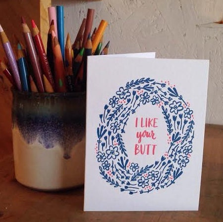 I Like Your Butt Greeting Card | Etsy