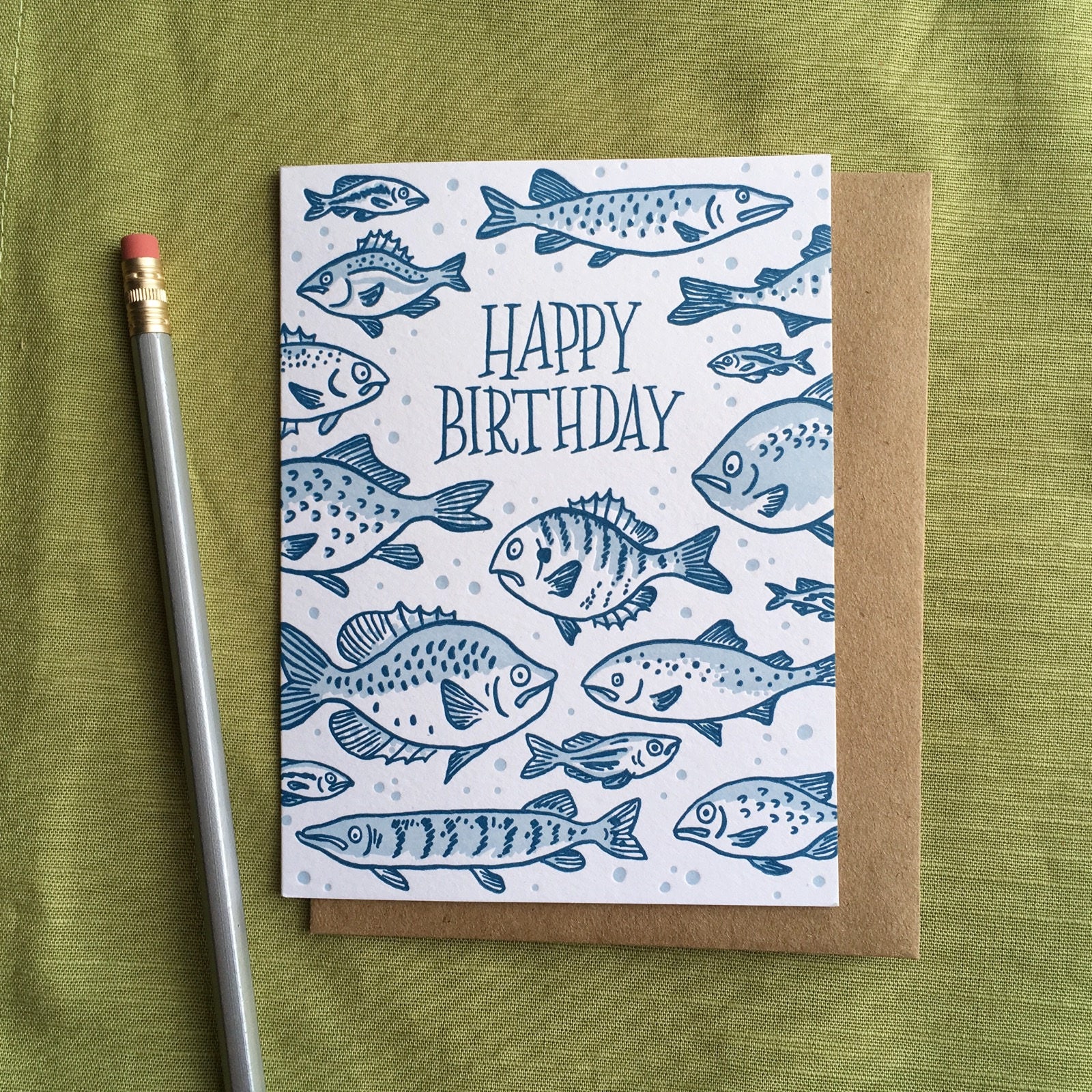 Happy Birthday Fisch Grußkarte Etsy