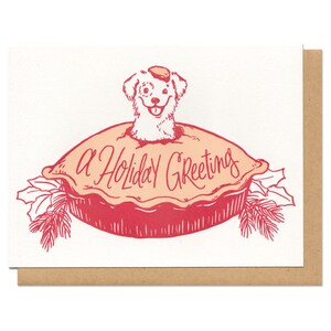 Holiday Greeting Puppy Pie Greeting Card