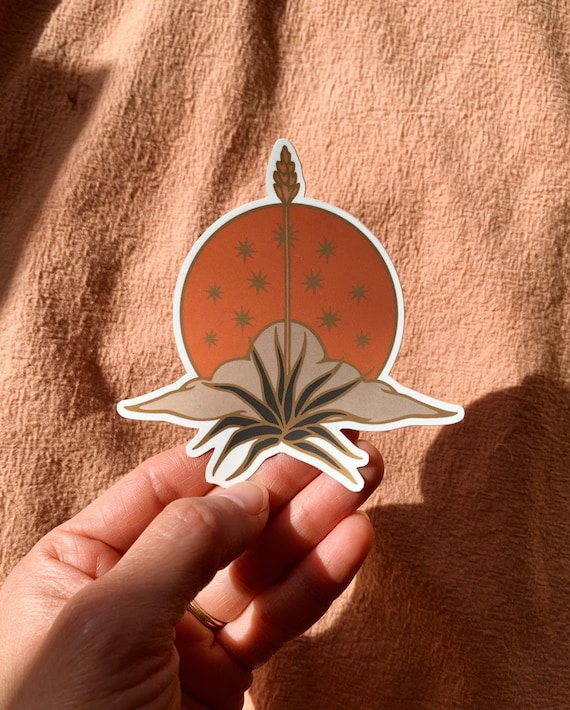Agave Sticker, Matte Mirror Vinyl, Paper Goods, Stationery, Bumper Sticker, Decal, Cactus, Desert Artwork, Cute Gift Idea, Stocking Stuffer