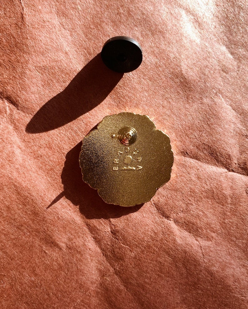 Mountain Poppy Enamel Pin, 1 Hard Enamel Pin. Gold Finish. Desert Flower, Bunny, Bloom, Cactus Jewelry, Gift Idea, Stocking Stuffer image 4