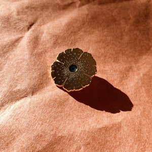 Mountain Poppy Enamel Pin, 1 Hard Enamel Pin. Gold Finish. Desert Flower, Bunny, Bloom, Cactus Jewelry, Gift Idea, Stocking Stuffer image 3