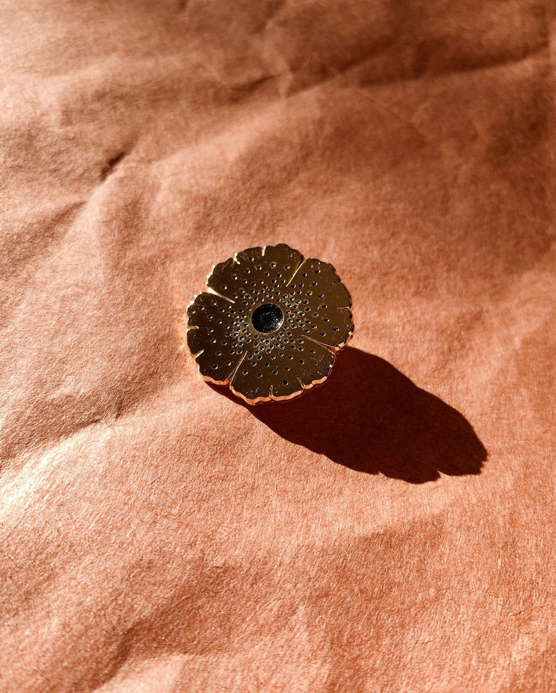 Mountain Poppy Enamel Pin, 1 Hard Enamel Pin. Gold Finish. Desert Flower, Bunny, Bloom, Cactus Jewelry, Gift Idea, Stocking Stuffer image 3