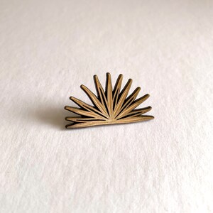 Agave Soft Enamel Pin, 1.3 Antique Gold Finish. Cactus Lapel Pin. Sand & Black Soft Enamel, Gift Idea. Gift for Her image 2