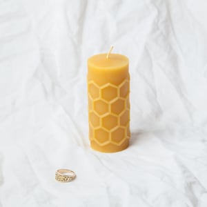 Pure Beeswax Honeycomb Pillar 2&quot; x 4&quot;