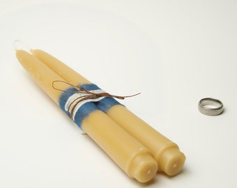 Pure 10 inch Beeswax Tapers. Three Pairs