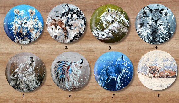 Miroirs Loups Husky Loup Blanc Chien Loup Loup Indien Loup Qui Hurle Miroir De Poche Idée Cadeau Femme Fille Sac