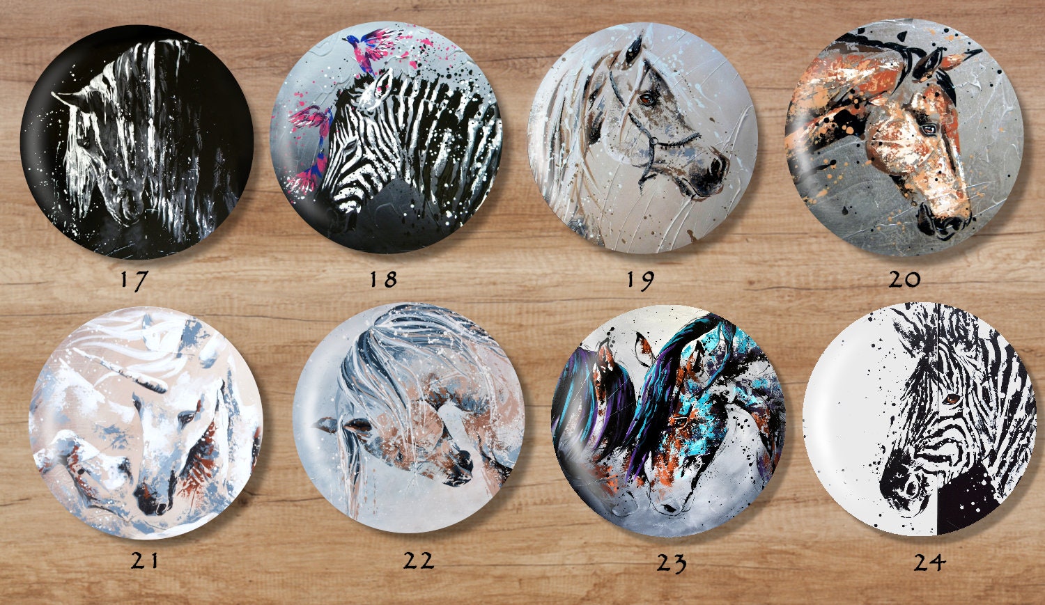 Magnets Chevaux Ânes Zebres // Animal Aimant Idée Cadeau Décoration Peinture Licorne Pur Sang Arabe 