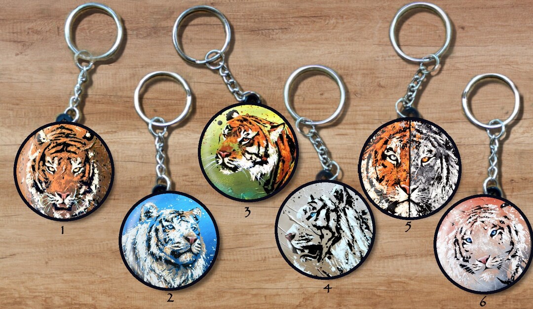TIGERS Keychain // White Tiger // Bengal Tiger // Sumatra Etsy