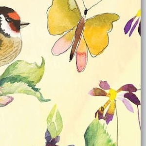 Four (4) Paper Hostess Napkins for Decoupage and Paper Crafts, Birds and Butterflies