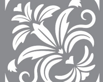 Americana Decor Stencils-8" x 8"- Floral Damask-Reusable Stencils