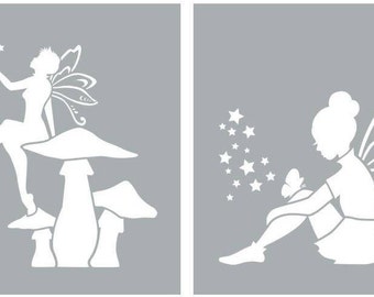 Americana Decor, Fairies, 8" x 8", 2 Stencils Per Package, Reusable Stencils