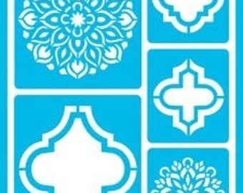 Americana Gloss Enamels Stick-On Stencils - Arabian Tile 6"x 8"