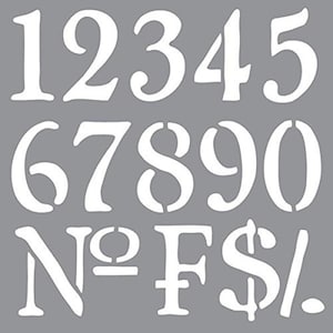 Americana Decor-Stencil-Old World Numbers, Reusable Stencil 12 x 12