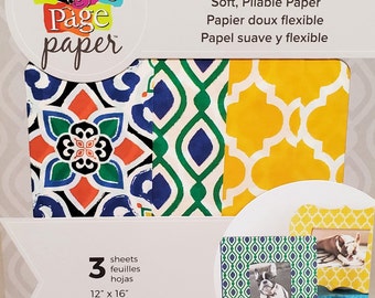 DecoArt Americana Decoupage Papers-Moroccan-Three Coordinating Designs, Mixed Media Art Paper