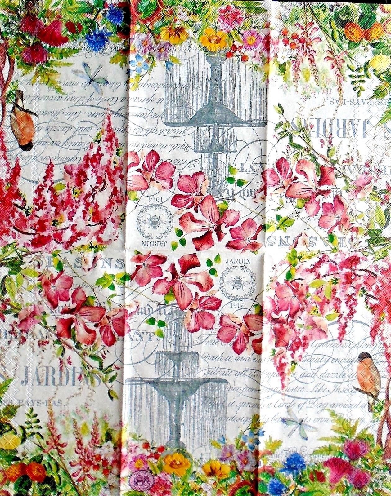 Four 4 Paper Hostess Napkins for Decoupage and Paper Crafts Etsy