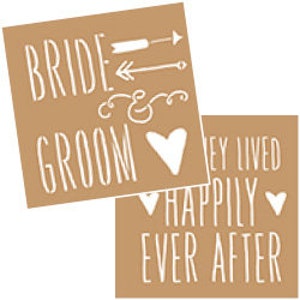 Bride & Groom, Value Kraft, Decoart, 8&quot; x 8&quot;, 2 Stencils Per Package, Reusable Stencils