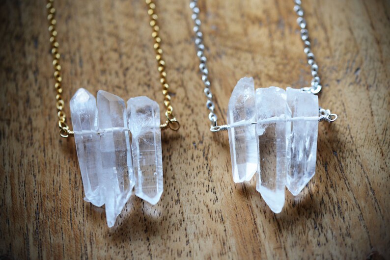 Raw Quartz Necklace // Healing Crystal Necklace // Natural Etsy