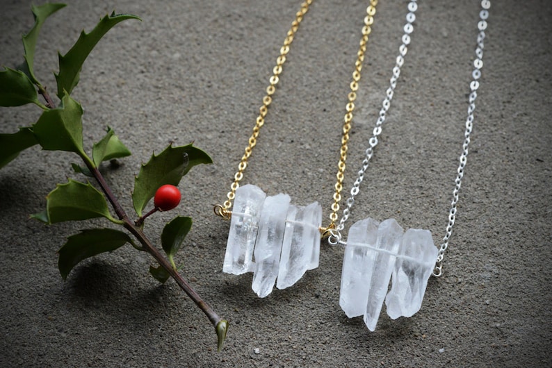 Raw Quartz Necklace // Healing Crystal Necklace // Natural Etsy