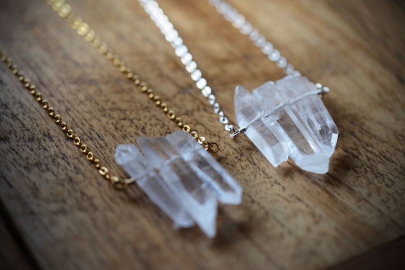 Raw Quartz Necklace // Healing Crystal Necklace // Natural Etsy
