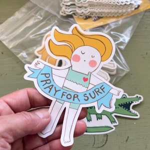 Pray for surf  sticker