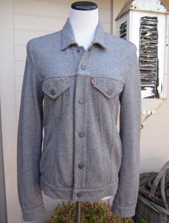 Vintage Classic LEVI'S Jean Jacket - Grey Jersey … - image 1