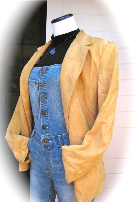 Vintage PETER CARUSO Tan Suede Jacket / Coat - Ve… - image 1