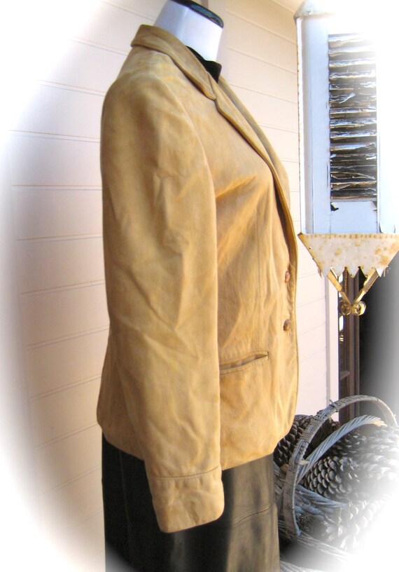 Vintage PETER CARUSO Tan Suede Jacket / Coat - Ve… - image 4