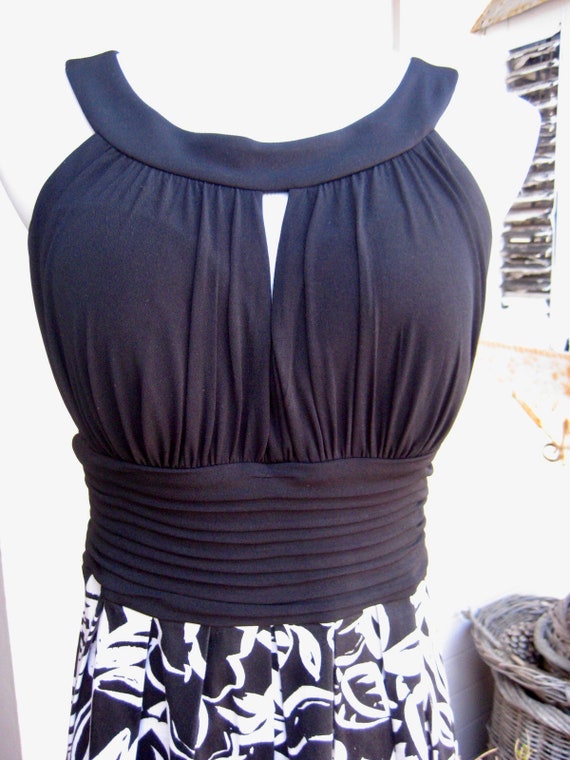 Vintage SANGRIA Black & White Dress - Beautiful S… - image 2