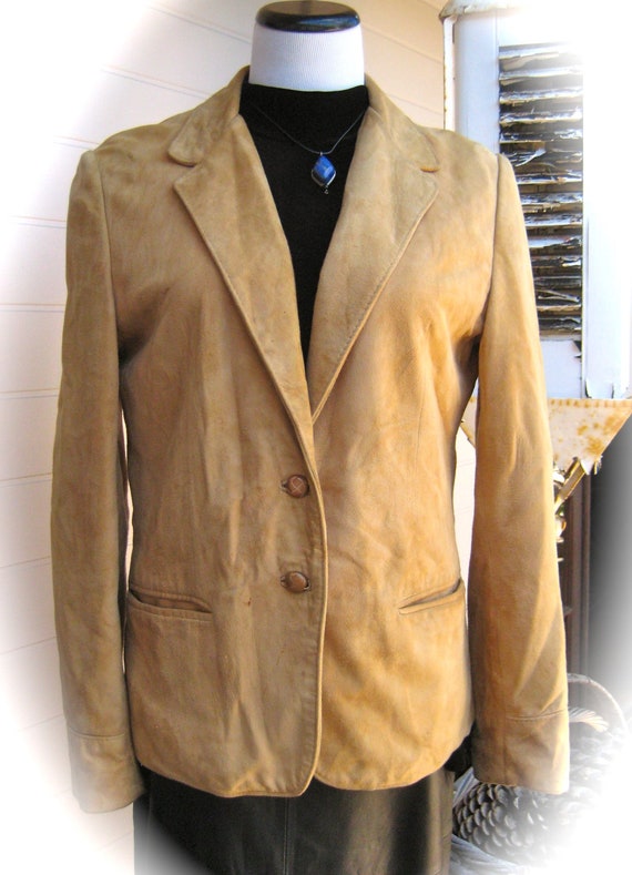 Vintage PETER CARUSO Tan Suede Jacket / Coat - Ve… - image 2