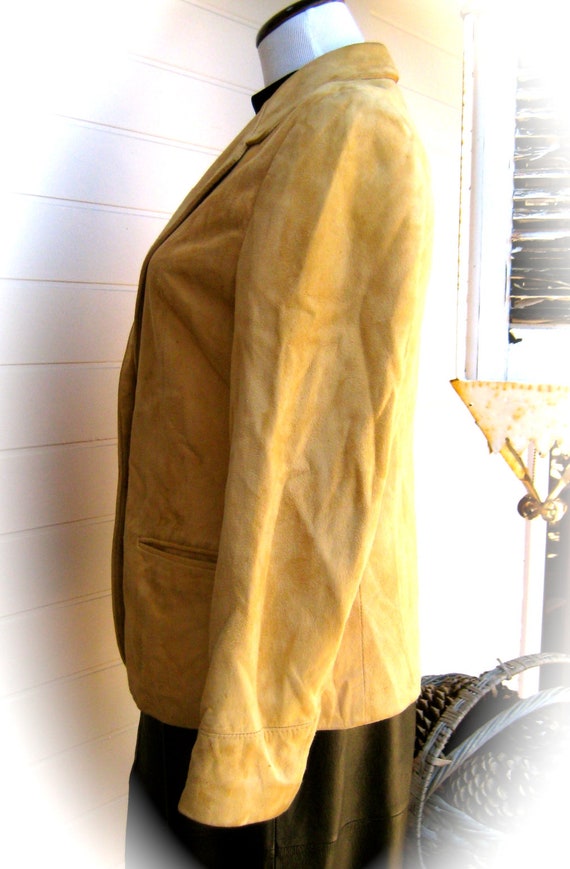 Vintage PETER CARUSO Tan Suede Jacket / Coat - Ve… - image 3