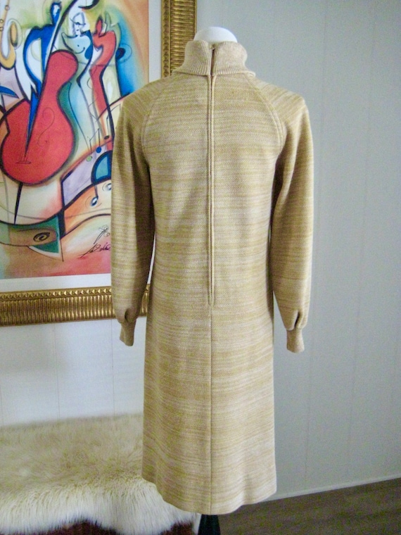 70s KIMBERLY- Sandy Beige Knit Dress - Beautifull… - image 6