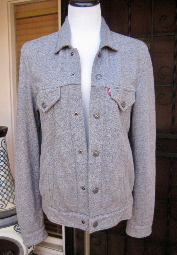 Vintage Classic LEVI'S Jean Jacket - Grey Jersey … - image 8