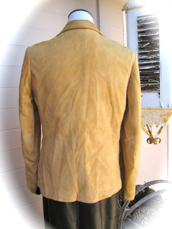 Vintage PETER CARUSO Tan Suede Jacket / Coat - Ve… - image 5