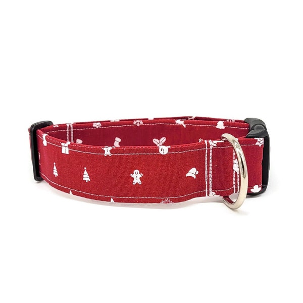 Hundehalsband - Weihnachten - "Classy Red Christmas" - Weihnachtshalsband für Hunde - Festliches Hundehalsband - Rotes Halsband - Winter