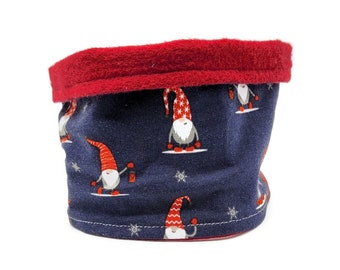 Christmas Dog Scarf - "Christmas Gnome" - Dog Snood - Winter Dog Accessory - Holiday Dog Acccessory - Blue/Red - Gift for dog