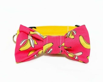 Cat Bow Tie Collar - "Banana" - Summer Cat Bow Tie - Fun Cat Bow Tie - Trend Cat Collars - Fruit Cat Bow Tie - Unique Cat Collar