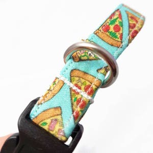 Dog Collar Pizza Fast Food/Foodie Dog Collar Turquoise/Light Blue Fun/Funny/Cool Dog Collars Soft/Durable Dog Collar Cotton image 2