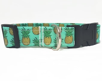 Hundehalsband - "Ananas" - Türkises Hundehalsband - Klein/Medium/Groß/Extra Groß - Sommer Hundehalsband - Türkises Hundehalsband