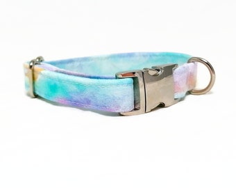 Dog Collar - "Candy Clouds" - Pastel/Colorful - Cute Dog Collar - Elegant Dog Collar - High Quality Collar - Watercolor