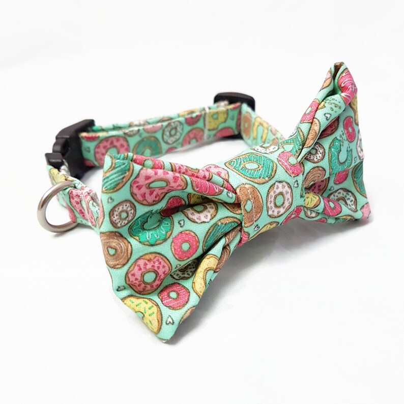 Dog Collar with Bow Tie Donut 2.0 Doughnut Dog Etsy